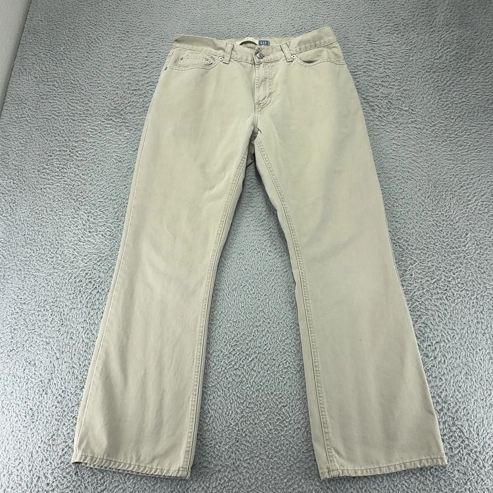 Gap Pants Mens 32x28 Tan Boot Cut Chino Flat Front